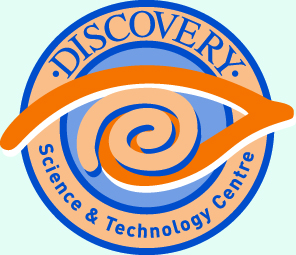 Discovery logo on light blue